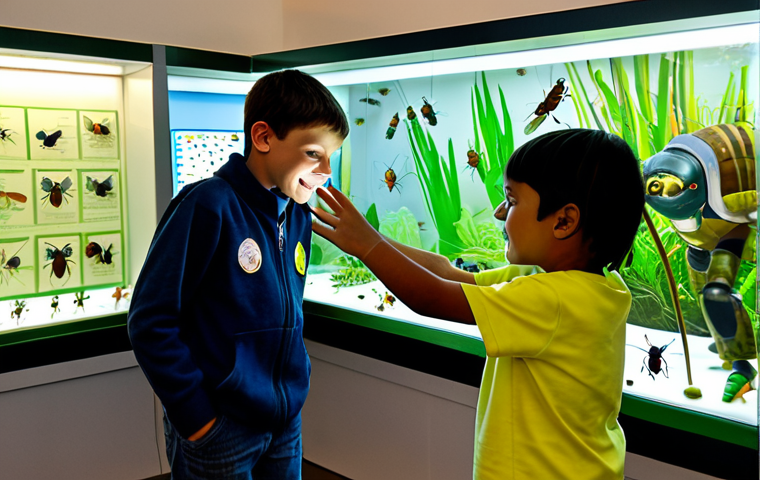 곤충 관련 박물관 리뷰 - Museum Diorama**

"A vibrant diorama depicting insect life inside a museum. Butterflies, beetles, an...