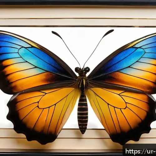 Home 32 곤충 관련 공예품 만들기 - A stunning natural art piece showcasing vibrant butterfly wings arranged elegantly within a glass fr...