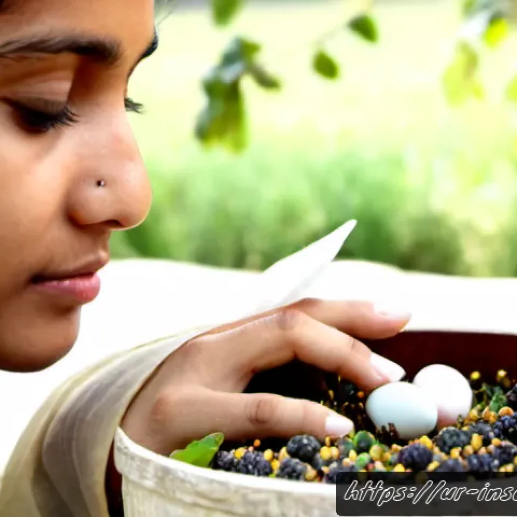 곤충 알 채집 기술 - Photorealistic macro documentary scene of a Pakistani entomology student carefully collecting tiny i...
